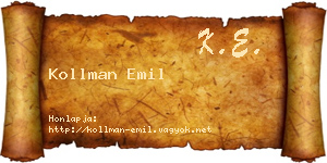 Kollman Emil névjegykártya