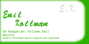 emil kollman business card